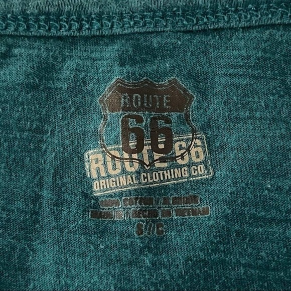 Route 66 Turquoise Snap Front  Henley Style Top S - Picture 2 of 6